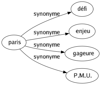 Synonyme de Paris : Défi Enjeu Gageure P.m.u. 