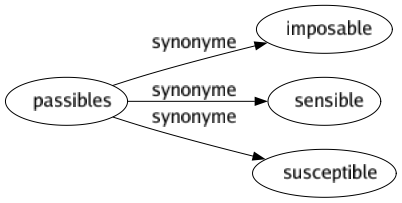 Synonyme de Passibles : Imposable Sensible Susceptible 