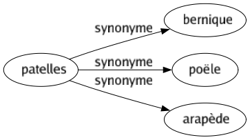 Synonyme de Patelles : Bernique Poële Arapède 