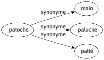 Synonyme de Patoche : Main Paluche Patté 