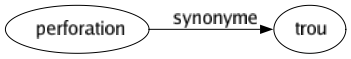 Synonyme de Perforation : Trou 