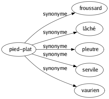 Synonyme de Pied-plat : Froussard Lâché Pleutre Servile Vaurien 