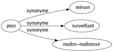 Synonyme de Pion : Méson Surveillant Maître-maîtresse 