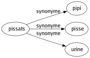 Synonyme de Pissats : Pipi Pisse Urine 