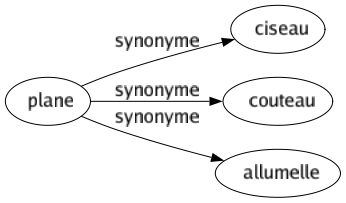 Synonyme de Plane : Ciseau Couteau Allumelle 