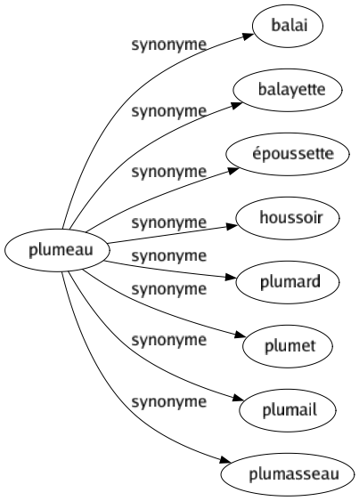 Synonyme de Plumeau : Balai Balayette Époussette Houssoir Plumard Plumet Plumail Plumasseau 