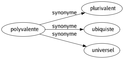 Synonyme de Polyvalente : Plurivalent Ubiquiste Universel 