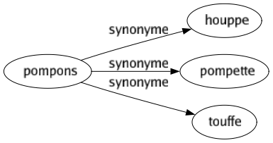 Synonyme de Pompons : Houppe Pompette Touffe 