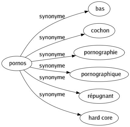 Synonyme de Pornos : Bas Cochon Pornographie Pornographique Répugnant Hard core 