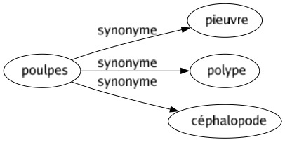 Synonyme de Poulpes : Pieuvre Polype Céphalopode 