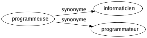 Synonyme de Programmeuse : Informaticien Programmateur 