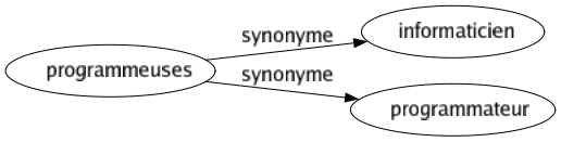 Synonyme de Programmeuses : Informaticien Programmateur 