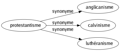 Synonyme de Protestantisme : Anglicanisme Calvinisme Luthéranisme 