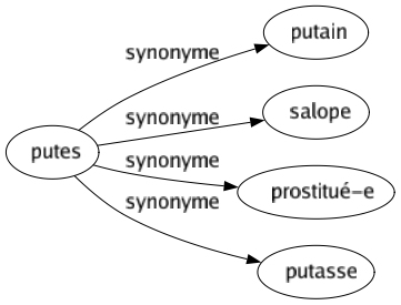 Synonyme de Putes : Putain Salope Prostitué-e Putasse 