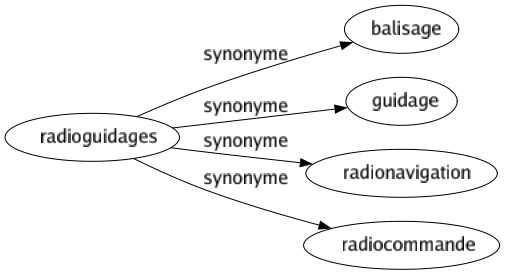 Synonyme de Radioguidages : Balisage Guidage Radionavigation Radiocommande 