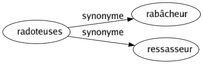 Synonyme de Radoteuses : Rabâcheur Ressasseur 