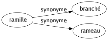 Synonyme de Ramille : Branché Rameau 