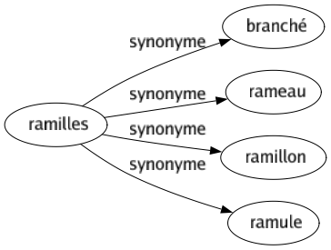 Synonyme de Ramilles : Branché Rameau Ramillon Ramule 