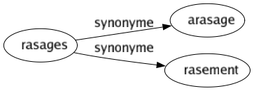 Synonyme de Rasages : Arasage Rasement 