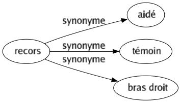 Synonyme de Recors : Aidé Témoin Bras droit 