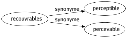 Synonyme de Recouvrables : Perceptible Percevable 