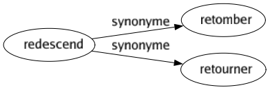 Synonyme de Redescend : Retomber Retourner 