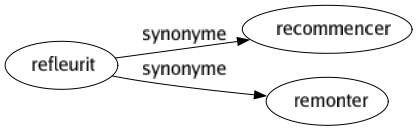 Synonyme de Refleurit : Recommencer Remonter 