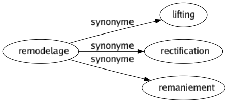 Synonyme de Remodelage : Lifting Rectification Remaniement 