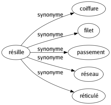 Synonyme de Résille : Coiffure Filet Passement Réseau Réticulé 