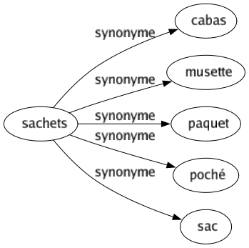 Synonyme de Sachets : Cabas Musette Paquet Poché Sac 