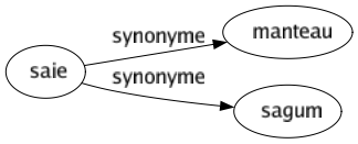 Synonyme de Saie : Manteau Sagum 