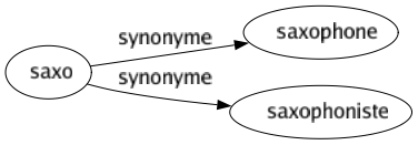 Synonyme de Saxo : Saxophone Saxophoniste 