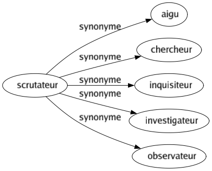 Synonyme de Scrutateur : Aigu Chercheur Inquisiteur Investigateur Observateur 