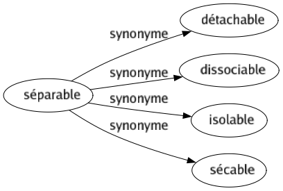 Synonyme de Séparable : Détachable Dissociable Isolable Sécable 