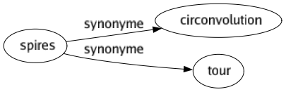 Synonyme de Spires : Circonvolution Tour 