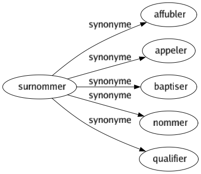 Synonyme de Surnommer : Affubler Appeler Baptiser Nommer Qualifier 