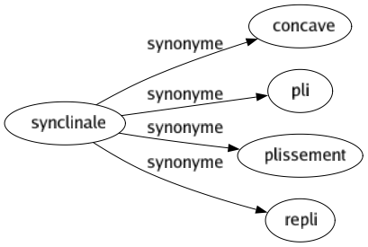 Synonyme de Synclinale : Concave Pli Plissement Repli 