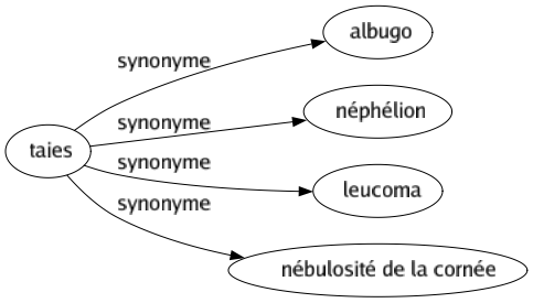 Synonyme de Taies : Albugo Néphélion Leucoma Nébulosité de la cornée 