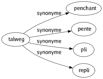 Synonyme de Talweg : Penchant Pente Pli Repli 