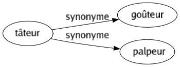 Synonyme de Tâteur : Goûteur Palpeur 