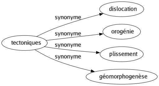 Synonyme de Tectoniques : Dislocation Orogénie Plissement Géomorphogenèse 