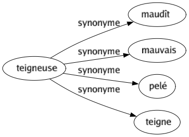 Synonyme de Teigneuse : Maudît Mauvais Pelé Teigne 