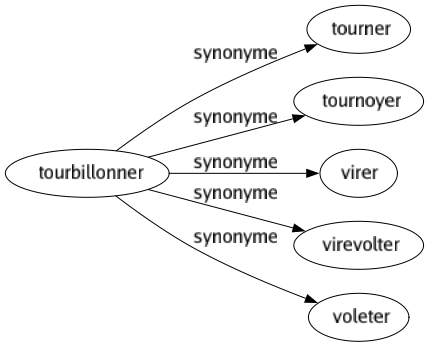 Synonyme de Tourbillonner : Tourner Tournoyer Virer Virevolter Voleter 