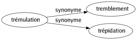 Synonyme de Trémulation : Tremblement Trépidation 