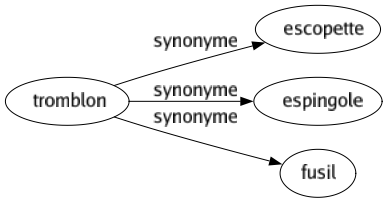 Synonyme de Tromblon : Escopette Espingole Fusil 