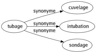 Synonyme de Tubage : Cuvelage Intubation Sondage 