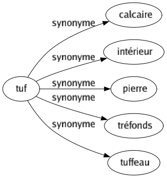 Synonyme de Tuf : Calcaire Intérieur Pierre Tréfonds Tuffeau 