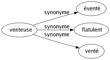 Synonyme de Venteuse : Éventé Flatulent Venté 