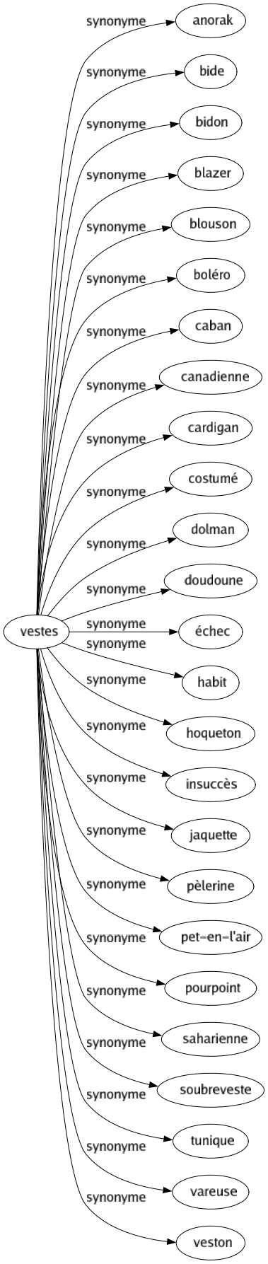 Synonyme de Vestes (25)