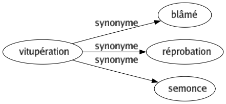 Synonyme de Vitupération : Blâmé Réprobation Semonce 